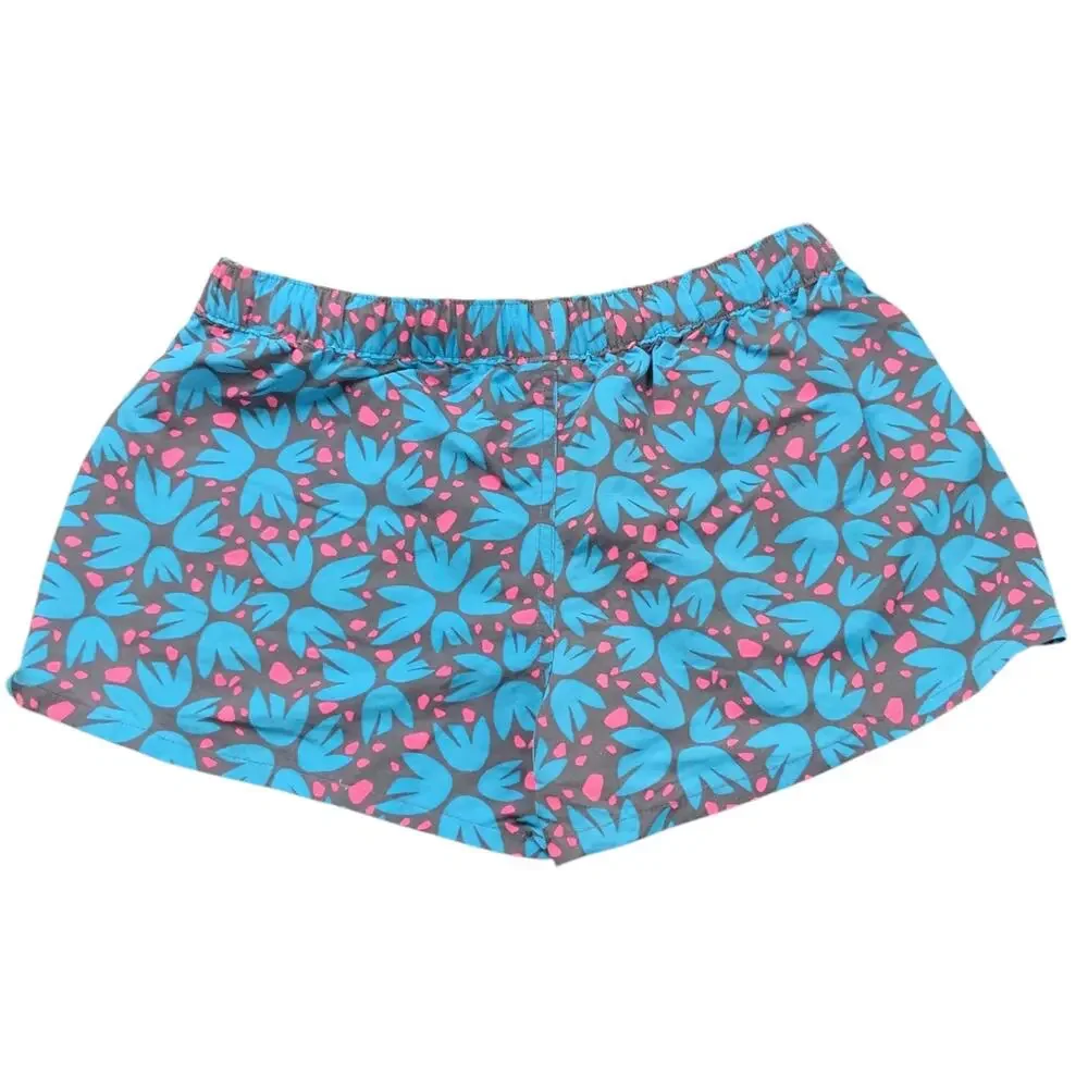 Patagonia Women’s Baggies Shorts Medium Blue Pink Floral 2.5” Unlined Trail Run